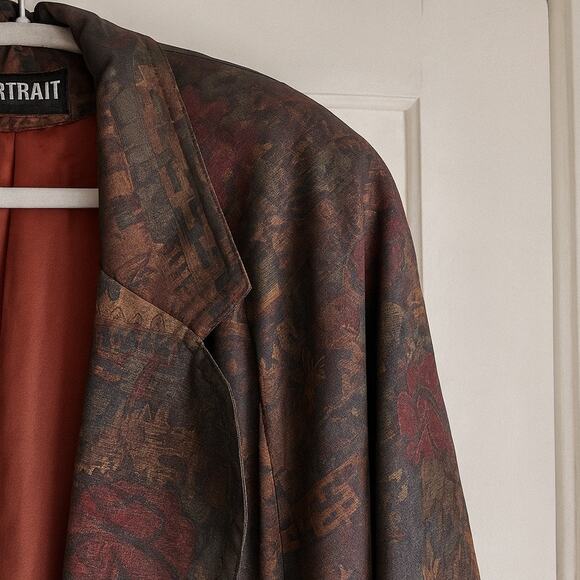 Vintage 80s Southwestern Aztec Tribal Full Length Coat - Picture 4 of 7